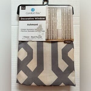 Comfort Bay Ashmont Decorative Curtain Drape 1 Rod Pocket Panel 40” x 84” NEW